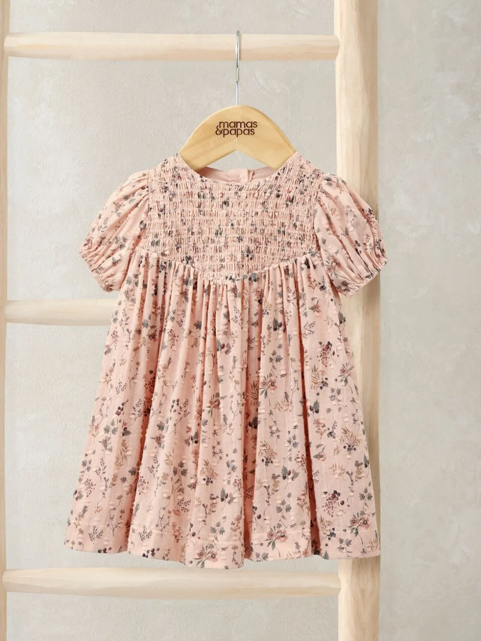 Mamas & Papas Pink Ditsy Floral Dress