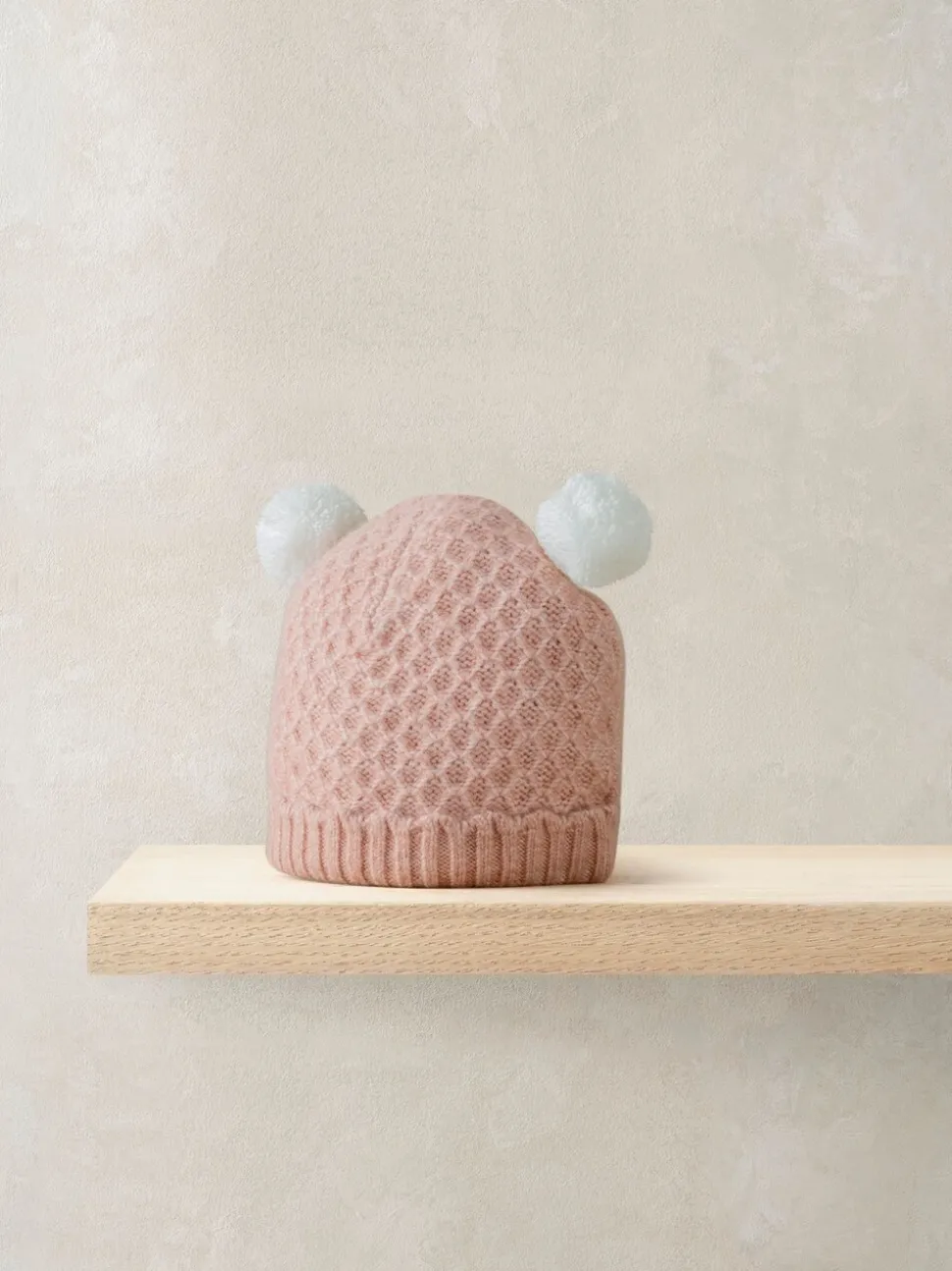 Mamas & Papas Pink Double Pom Pom Knitted Hat