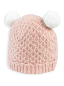 Mamas & Papas Pink Double Pom Pom Knitted Hat