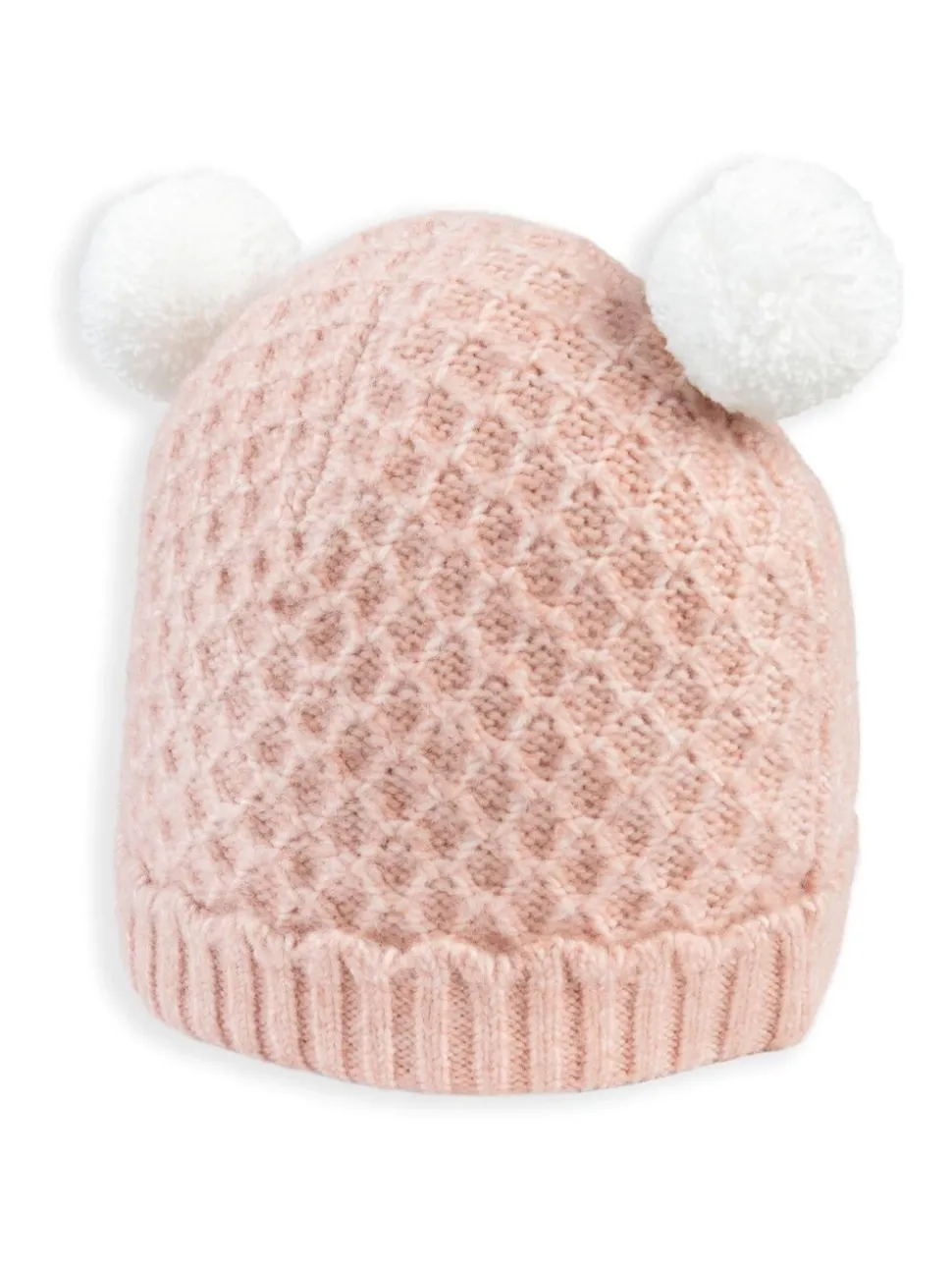Mamas & Papas Pink Double Pom Pom Knitted Hat