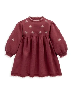 Mamas & Papas Red Red Floral Embroidered Knit Dress