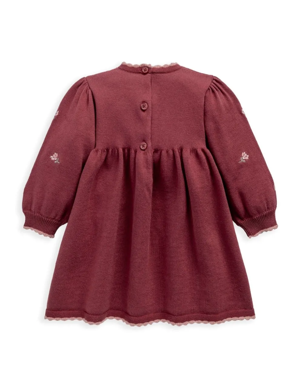 Mamas & Papas Red Red Floral Embroidered Knit Dress