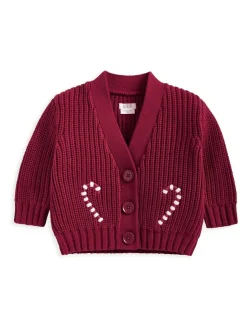 Mamas & Papas Red Red Ho Ho Ho Christmas Cardigan & Leggings Knit Set