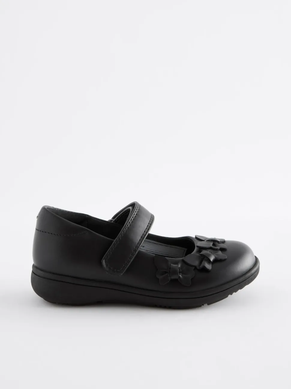 Matt Black Standard Fit (F) School Junior Butterfly Mary Jane Shoes