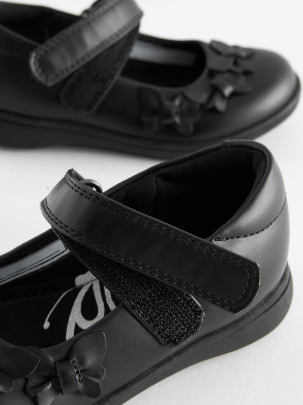 Matt Black Standard Fit (F) School Junior Butterfly Mary Jane Shoes