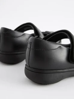 Matt Black Standard Fit (F) School Junior Butterfly Mary Jane Shoes