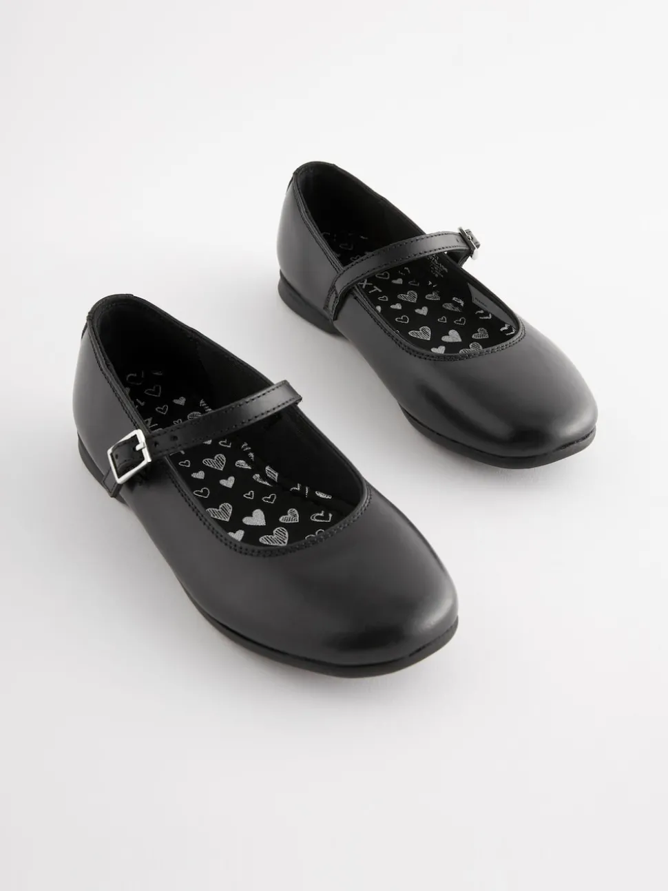 Matt Black Standard Fit (F) Leather Mary Jane School Shoes