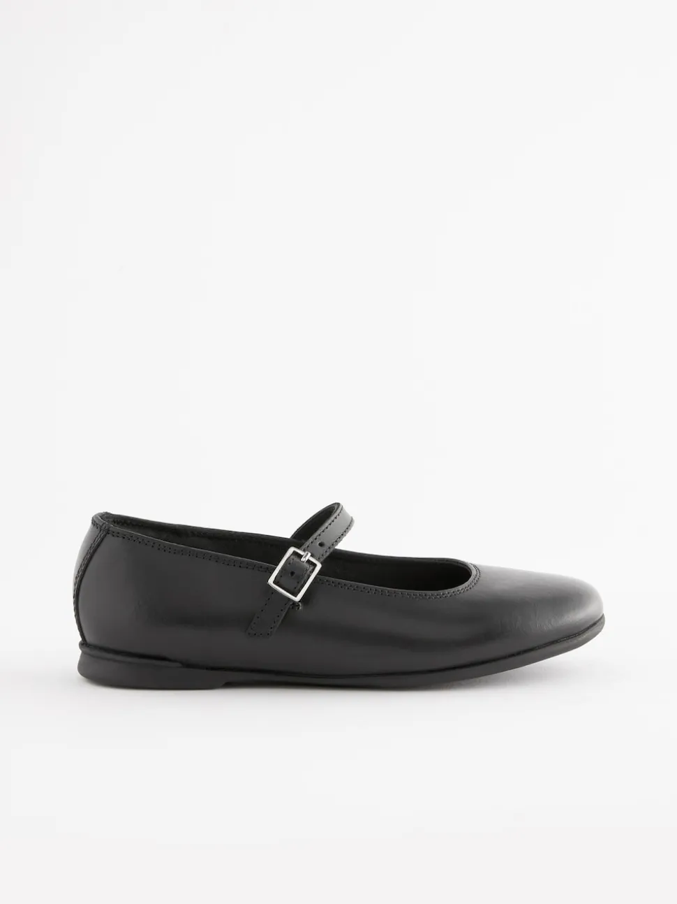 Matt Black Standard Fit (F) Leather Mary Jane School Shoes