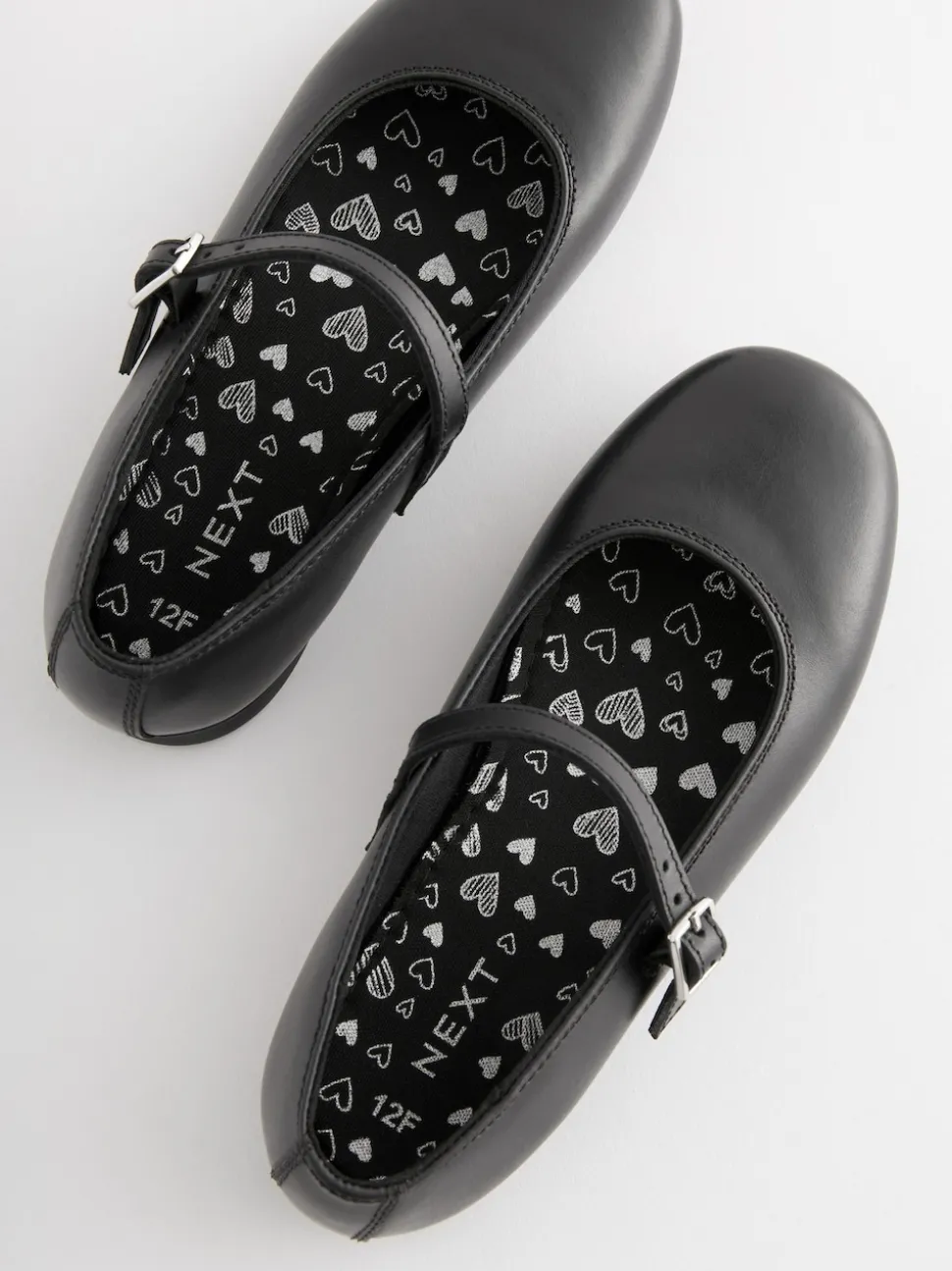 Matt Black Standard Fit (F) Leather Mary Jane School Shoes