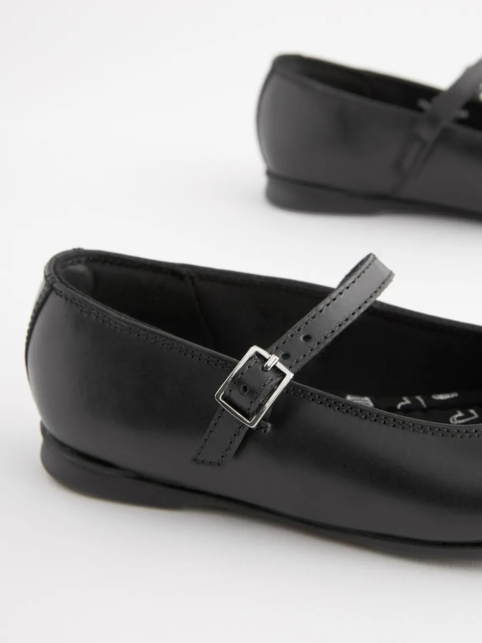 Matt Black Standard Fit (F) Leather Mary Jane School Shoes