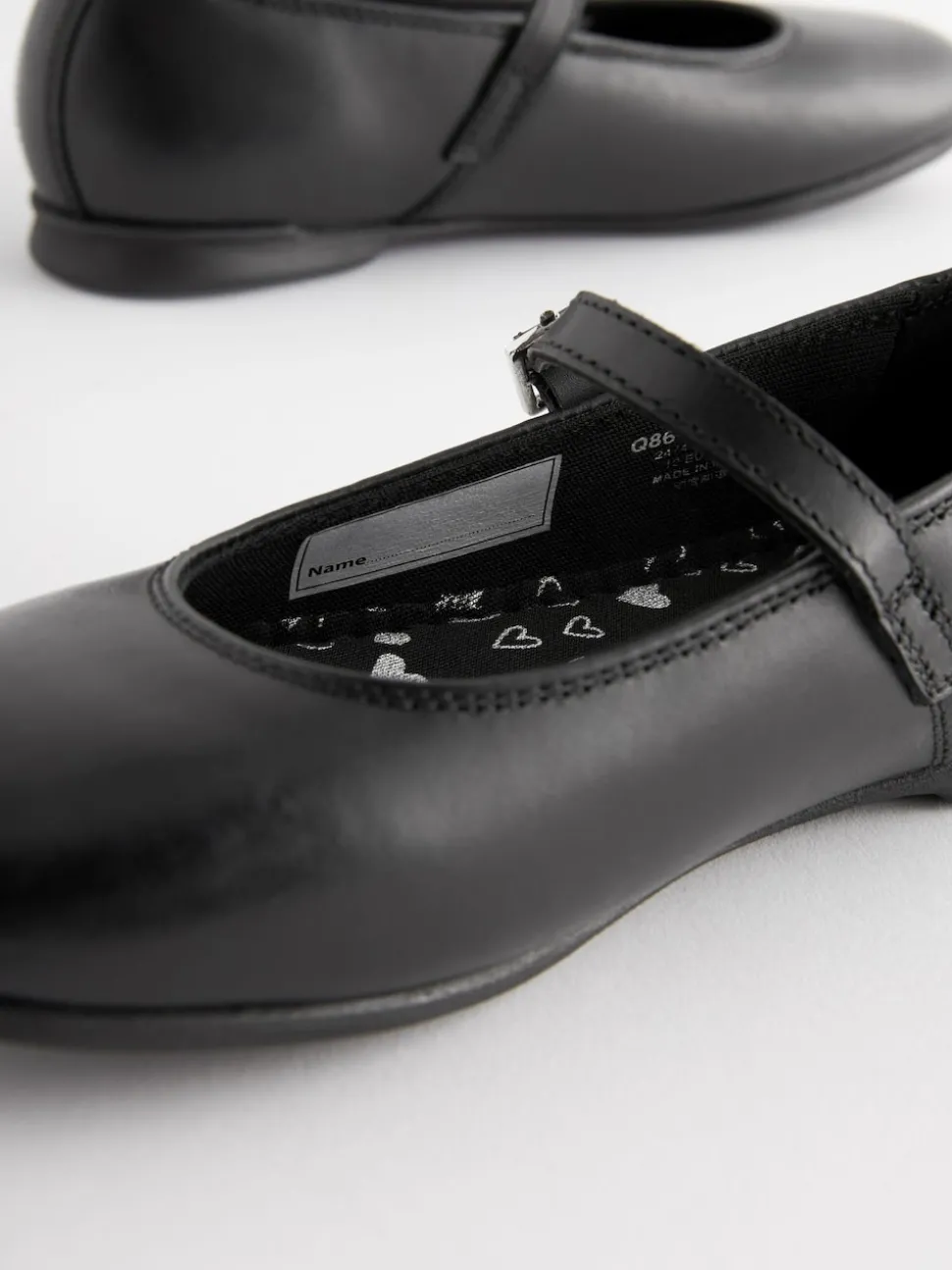 Matt Black Standard Fit (F) Leather Mary Jane School Shoes