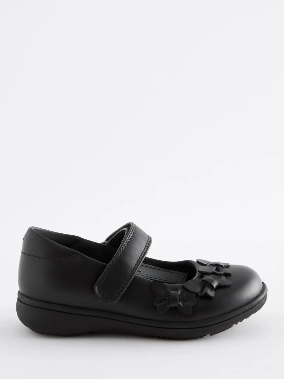 Matt Black Wide Fit (G) School Junior Butterfly Mary Jane Shoes