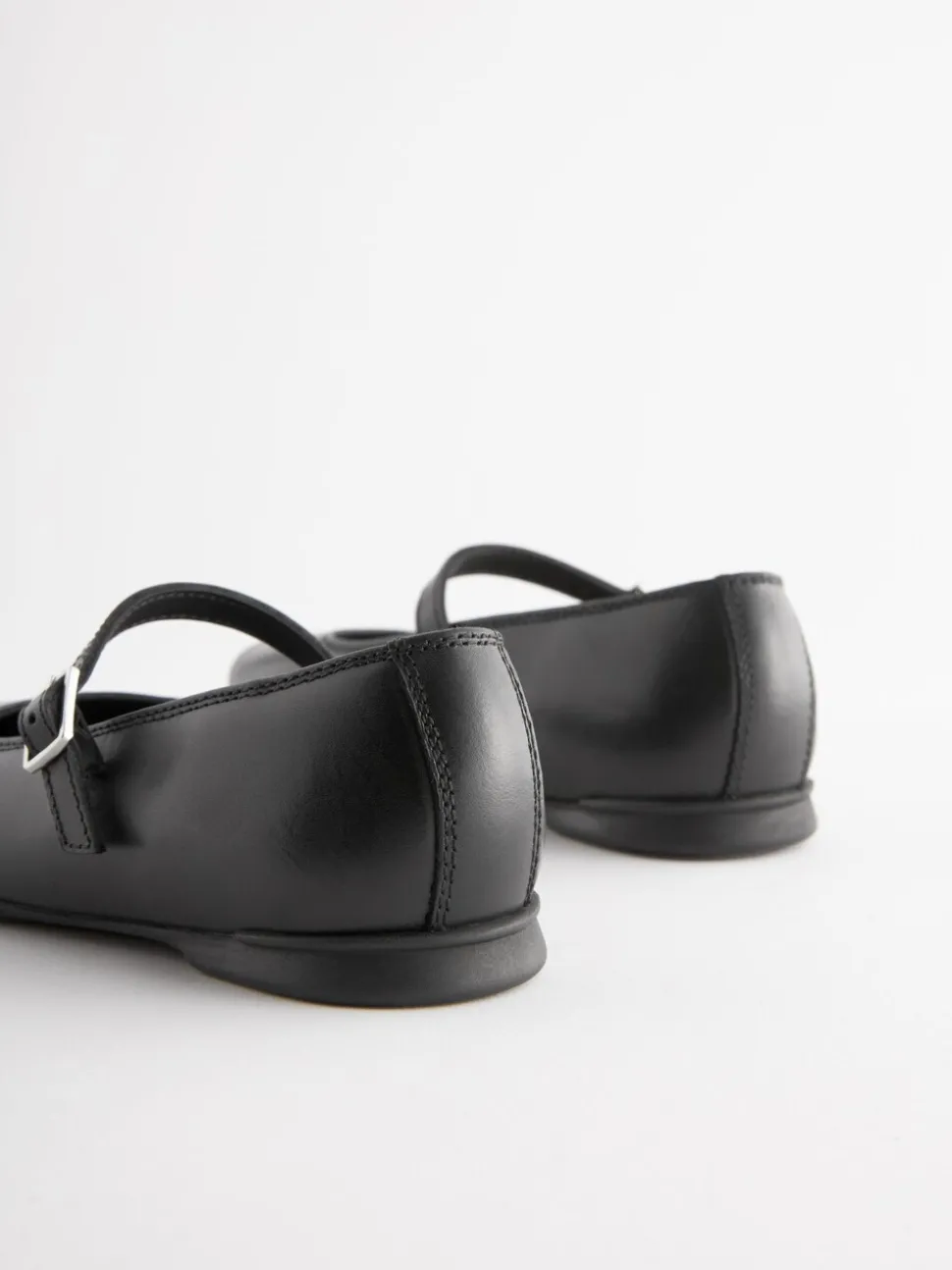 Matt Black Narrow Fit (E) Leather Mary Jane School Shoes