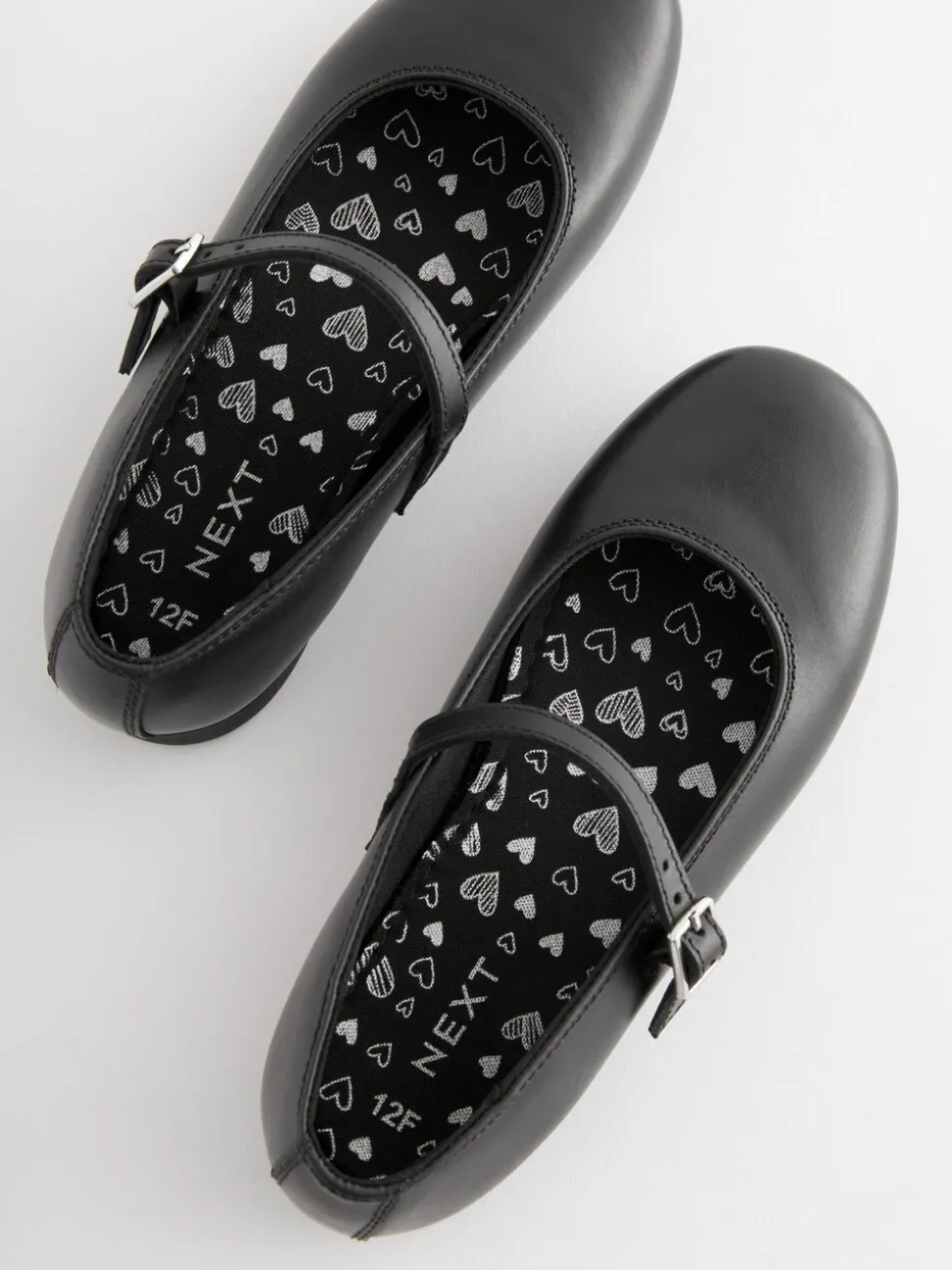 Matt Black Narrow Fit (E) Leather Mary Jane School Shoes