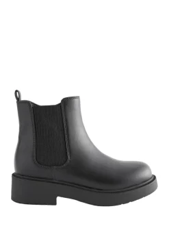 Matt Black Wide Fit (G) Chelsea Ankle Boots
