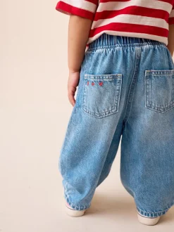 Mid Blue Galentines Embroidered Jeans (3mths-7yrs)