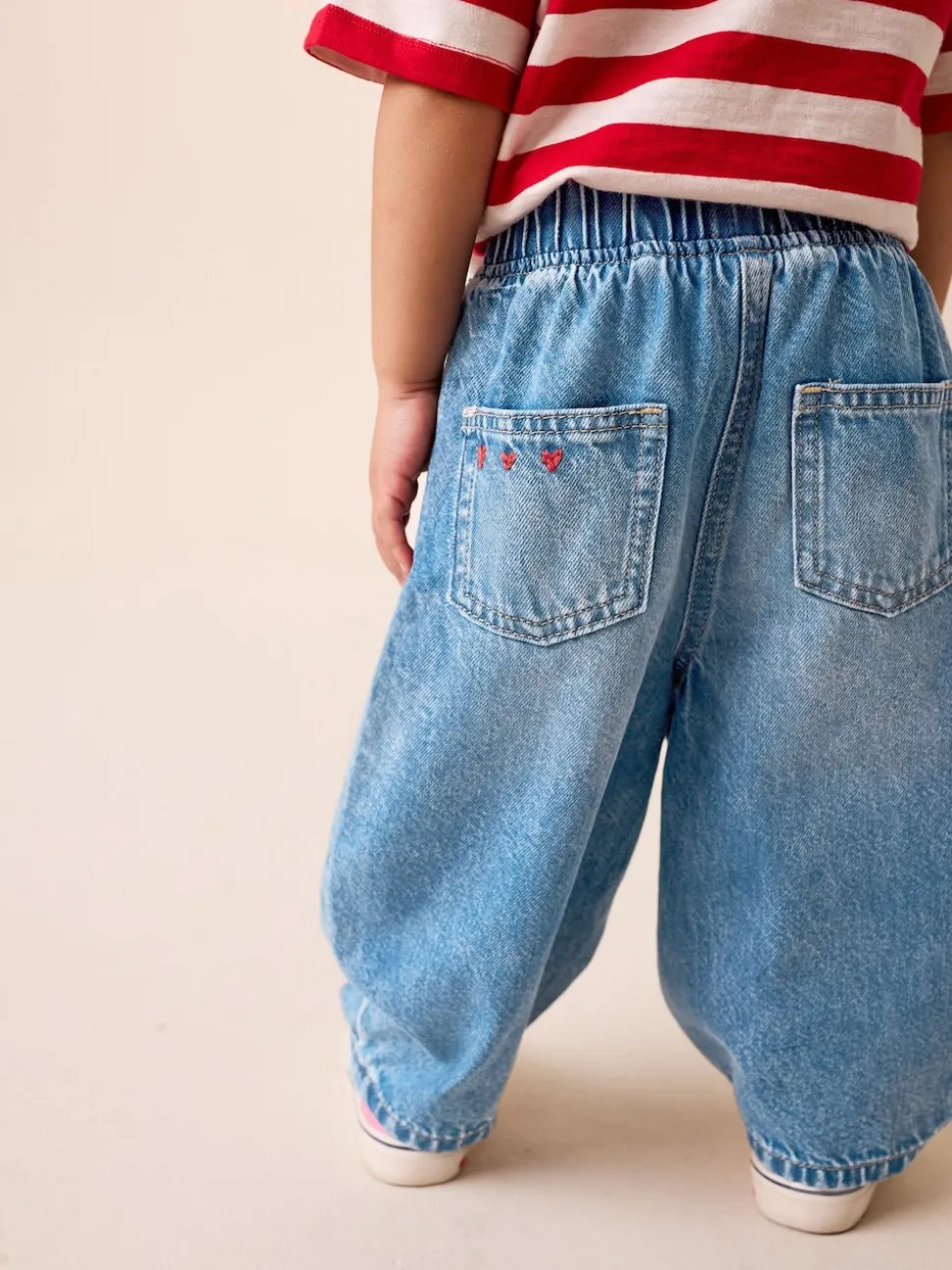 Mid Blue Galentines Embroidered Jeans (3mths-7yrs)