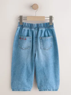 Mid Blue Galentines Embroidered Jeans (3mths-7yrs)