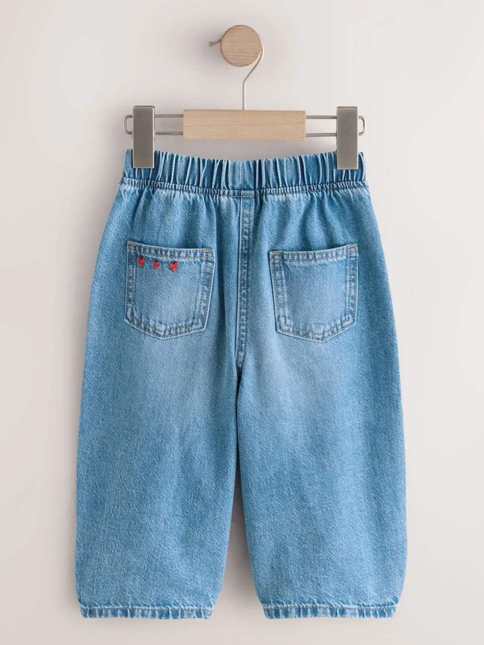 Mid Blue Galentines Embroidered Jeans (3mths-7yrs)