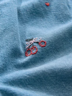 Mid Blue Galentines Embroidered Jeans (3mths-7yrs)