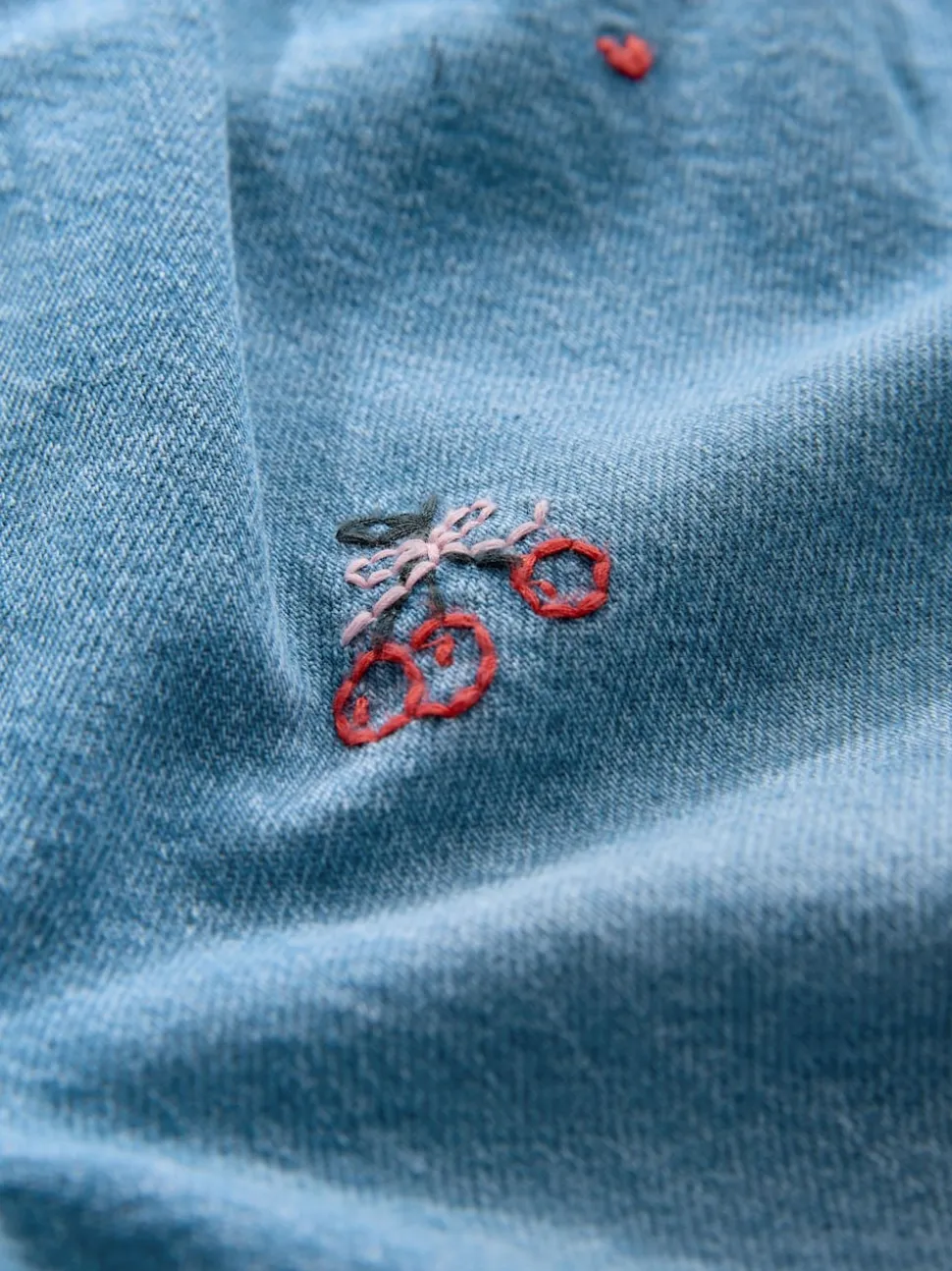 Mid Blue Galentines Embroidered Jeans (3mths-7yrs)