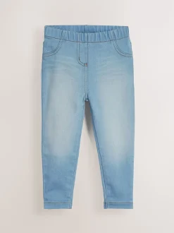Mid Blue/Light Blue Denim 2 Pack Elasticated Waist Jeggings (3mths-7yrs)