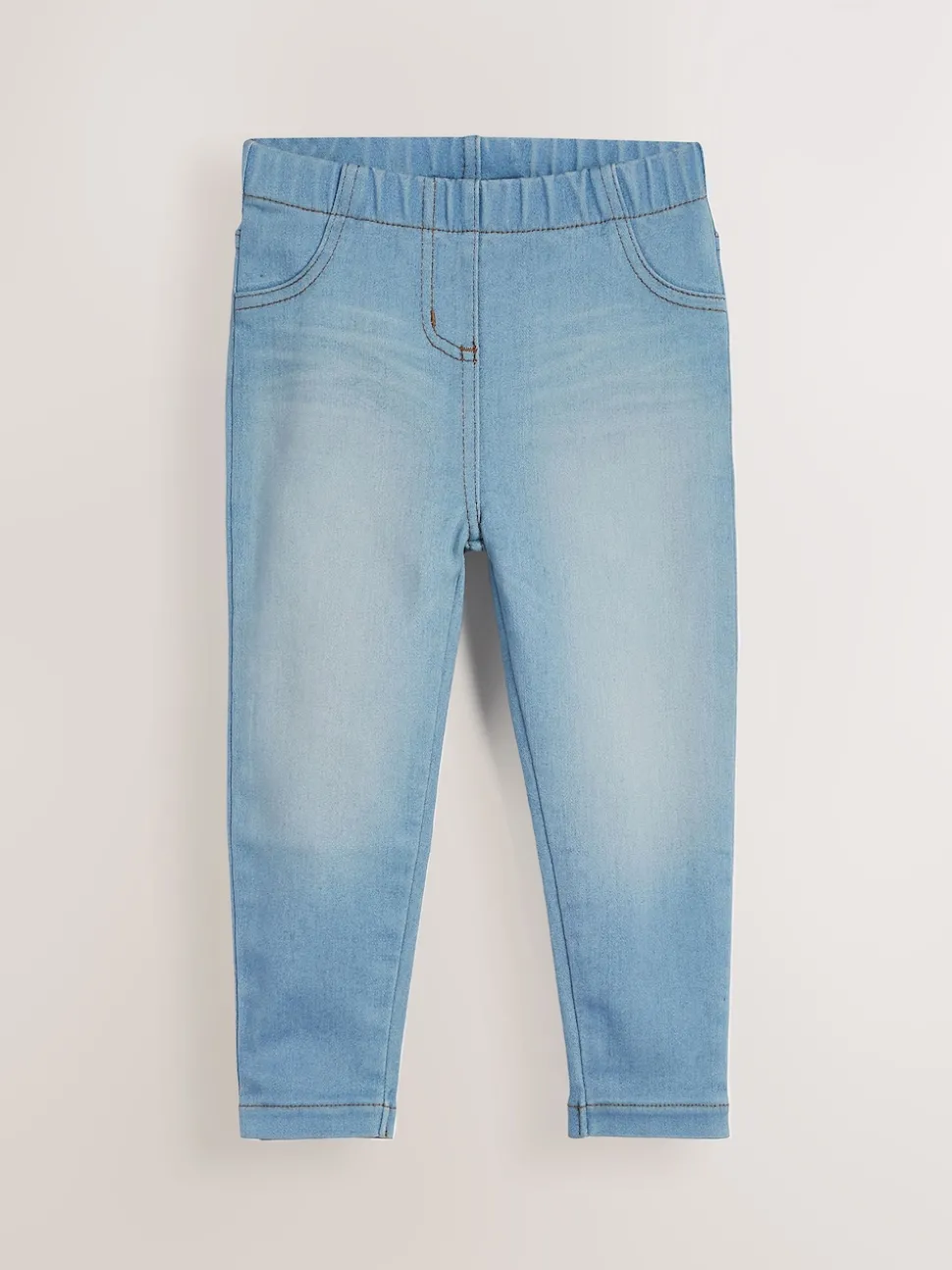 Mid Blue/Light Blue Denim 2 Pack Elasticated Waist Jeggings (3mths-7yrs)