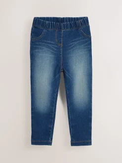 Mid Blue/Light Blue Denim 2 Pack Elasticated Waist Jeggings (3mths-7yrs)