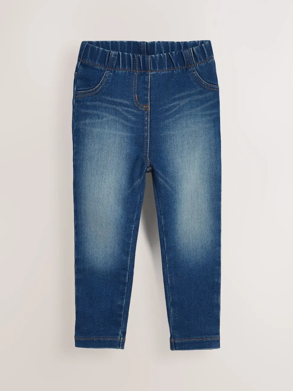 Mid Blue/Light Blue Denim 2 Pack Elasticated Waist Jeggings (3mths-7yrs)