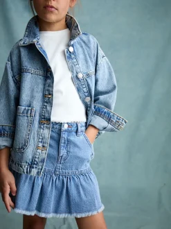 Mid Blue Cotton Skirt (3-16yrs)