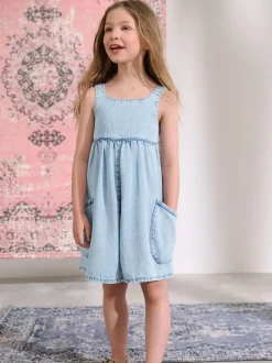 Mid Blue Denim Playsuit (3-16yrs)