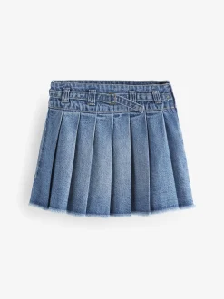 Mid Blue Denim Pleated Skirt (3-16yrs)