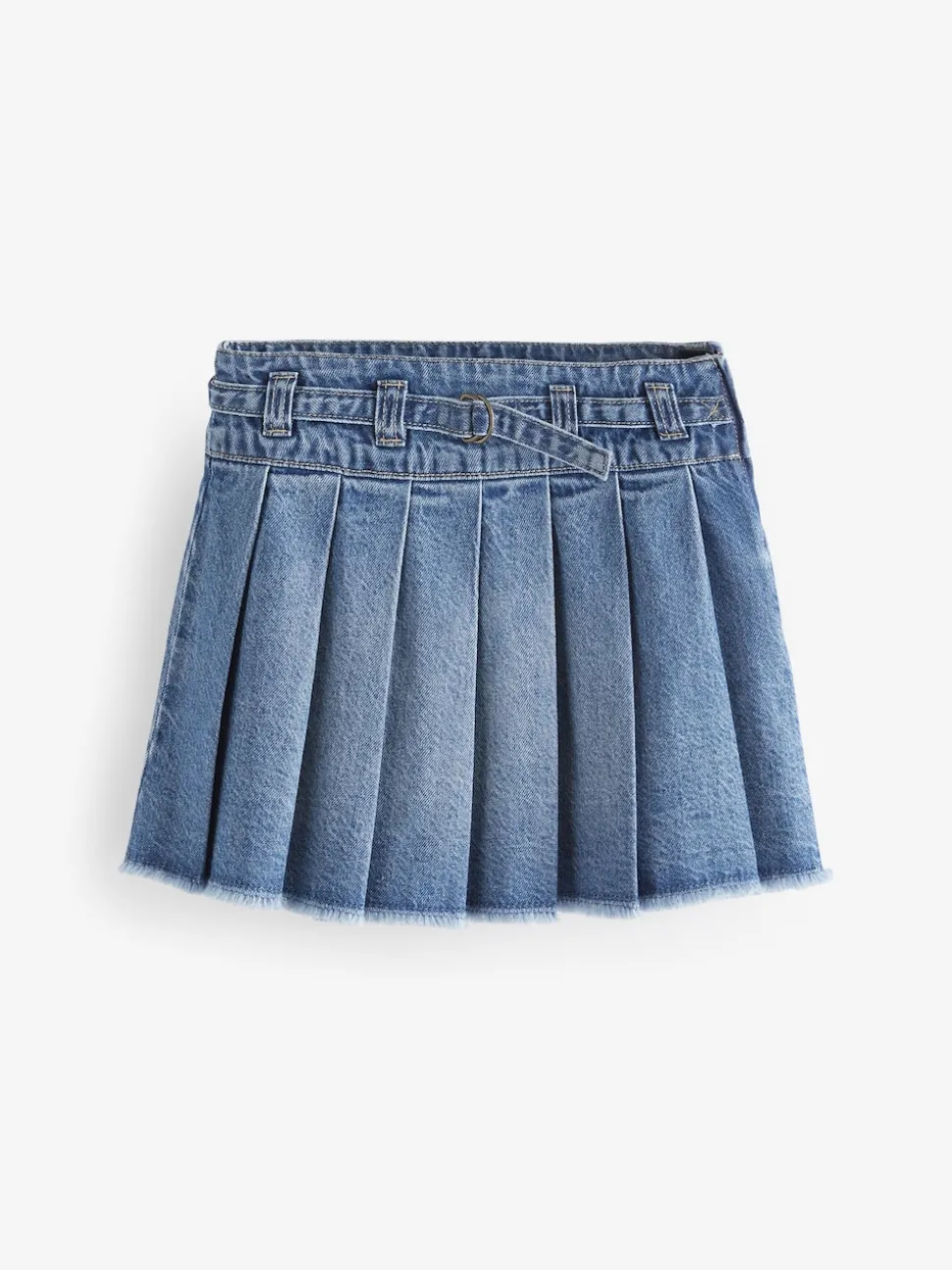 Mid Blue Denim Pleated Skirt (3-16yrs)
