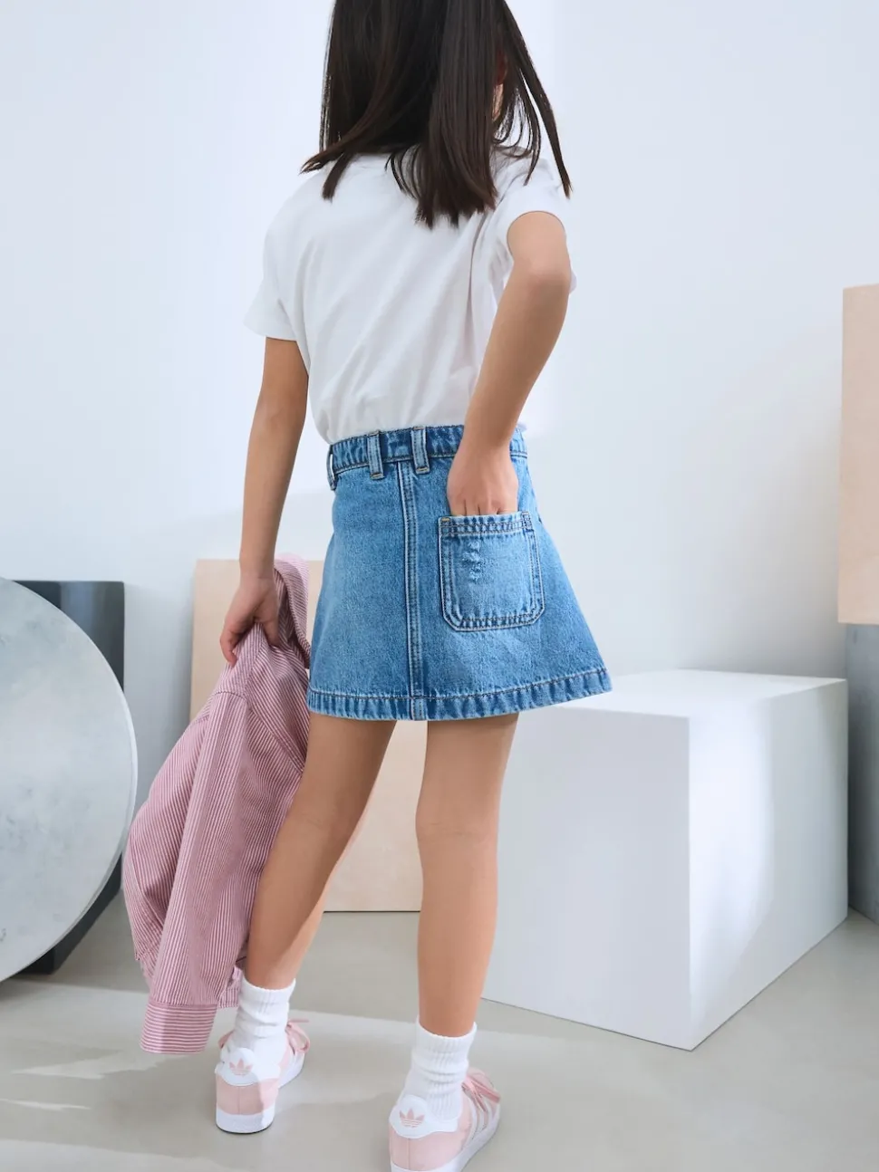 Mid Blue Denim Skirt (3-16yrs)