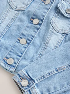 Mid Blue Frill Shoulder Denim Jacket (3-16yrs)