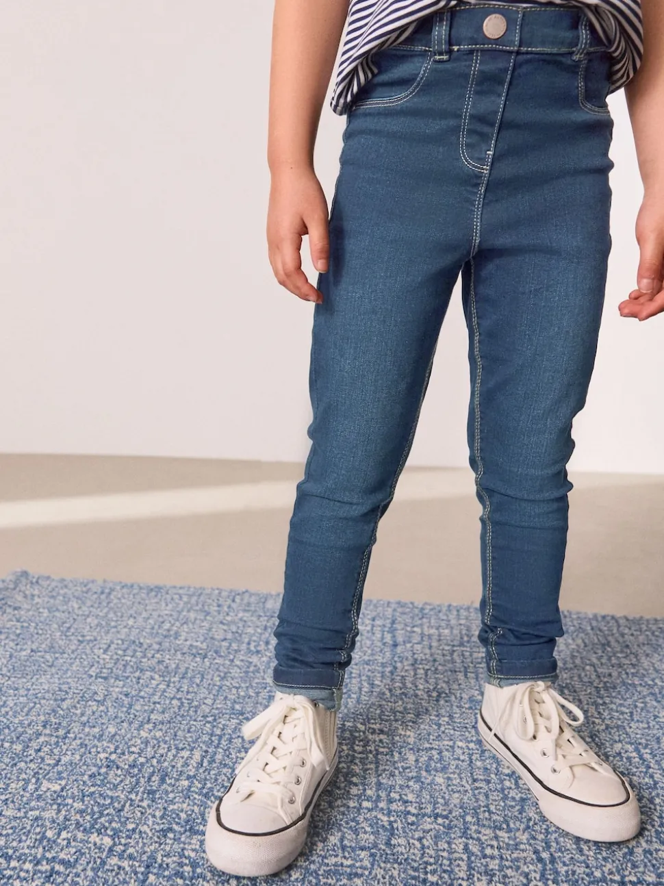 Mid Blue Long Length Stretch Jeggings (3-16yrs)
