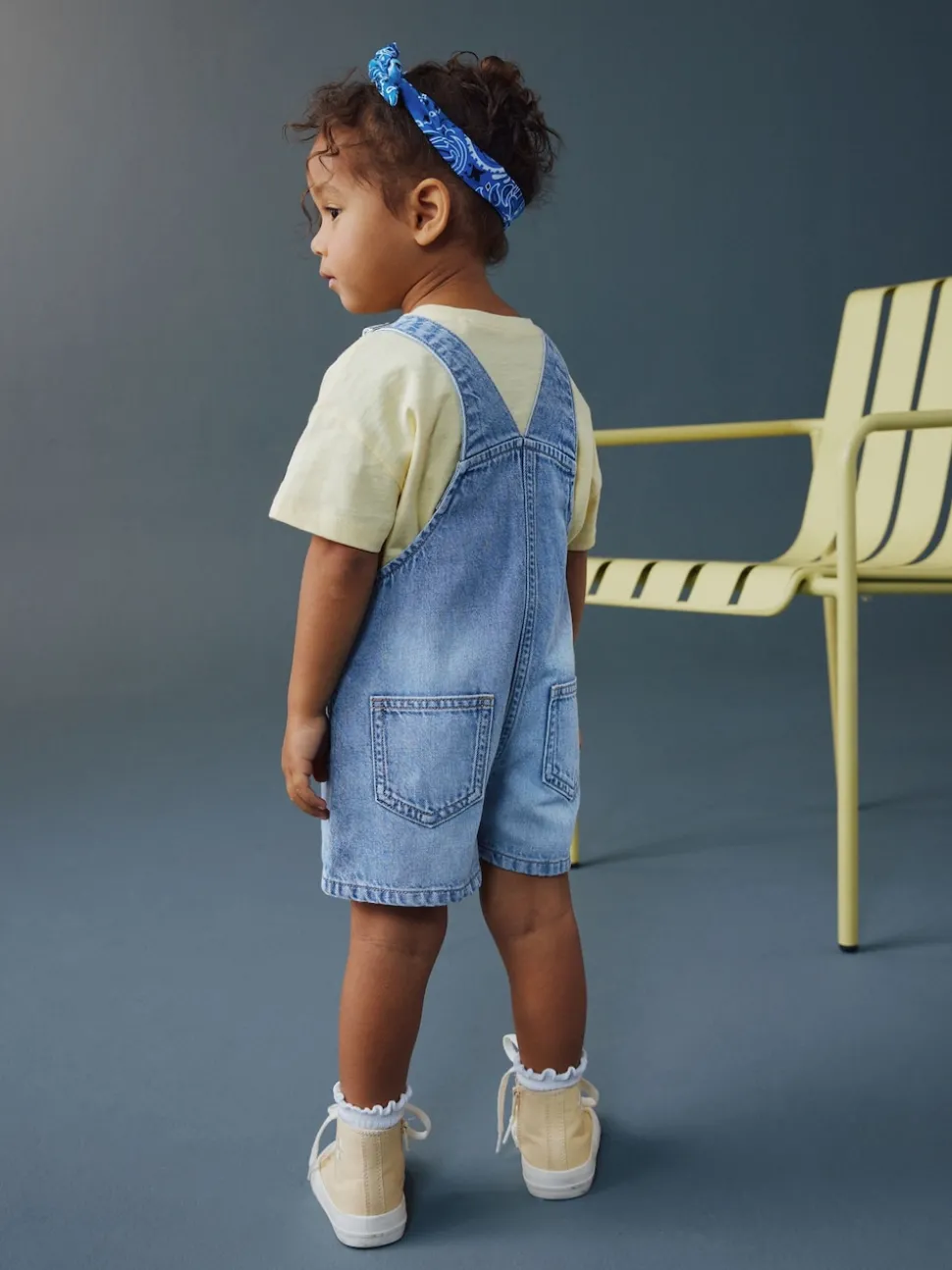 Mid Blue Plain Denim Dungarees (3mths-7yrs)