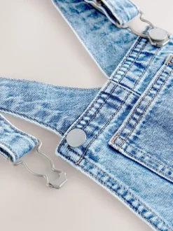 Mid Blue Plain Denim Dungarees (3mths-7yrs)