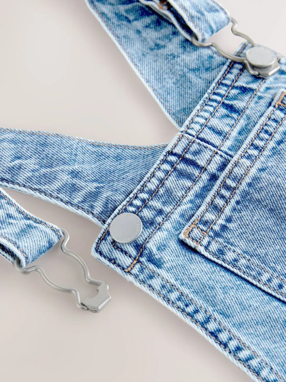 Mid Blue Plain Denim Dungarees (3mths-7yrs)