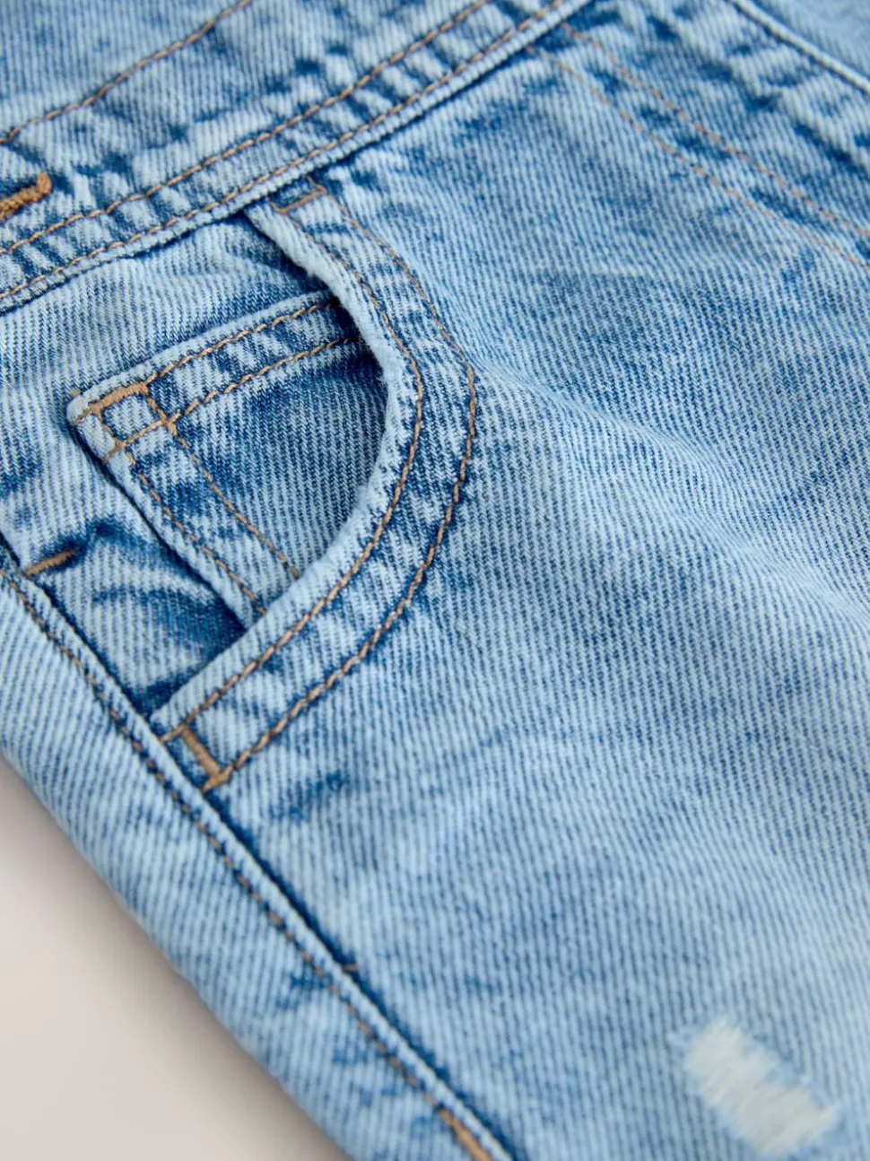 Mid Blue Plain Denim Dungarees (3mths-7yrs)