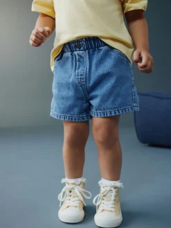 Mid Blue Pull On Denim Shorts (3mths-10yrs)