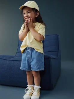 Mid Blue Pull On Denim Shorts (3mths-10yrs)