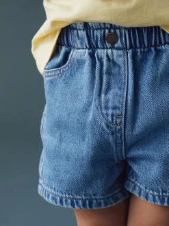 Mid Blue Pull On Denim Shorts (3mths-10yrs)