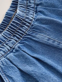 Mid Blue Pull On Wide Leg Jeans (6-16yrs)