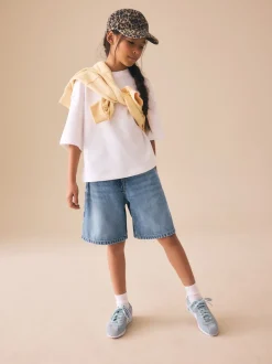 Mid Blue Regular Length Relaxed Denim Shorts (3-16yrs)