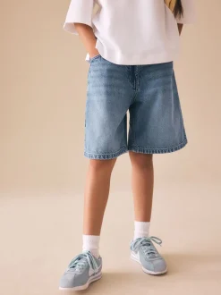 Mid Blue Regular Length Relaxed Denim Shorts (3-16yrs)