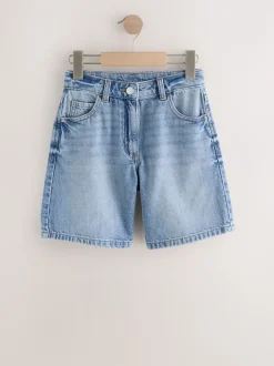 Mid Blue Regular Length Relaxed Denim Shorts (3-16yrs)