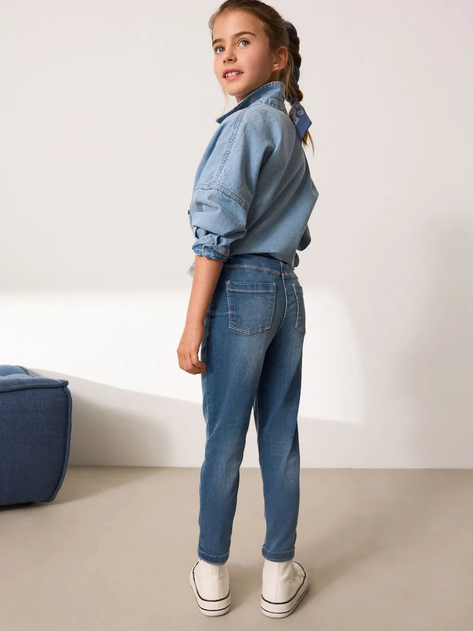 Mid Blue Regular Length Stretch Jeggings (3-16yrs)