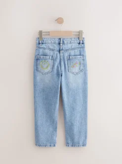 Mid Blue SmileyWorld® 100% Cotton Mom Jeans (3-16yrs)