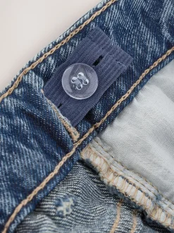 Mid Blue Wide Fit Wide Floral Print Embellished Jeans (3-16yrs)